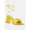 Primavera Ruched Triangular Heel Lace Up Sandal - 3 of 4