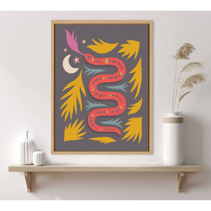 Kate &#38; Laurel All Things Decor 18&#34;x24&#34; Sylvie Snake Charmer Framed Canvas Wall Art by Carey Copeland, 4 of 6