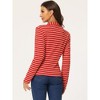 INSPIRE CHIC Women's Notched Collar Long Sleeve Button Front Striped Blazer - 4 of 4