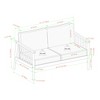 GDFStudio Colbert Patio Contemporary Cushioned Eucalyptus Wood 51.25" Loveseat - 3 of 4