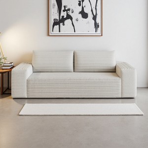 63" Corduroy 2-Seater Sofa with Ergonomic Design & Armrests - 1 of 4