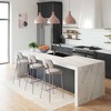TOV Furniture Ariana Counter Stool with Silver Legs - Set of 2 in Grey - 2 of 4