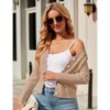 Coolmee Women's Cropped Cardigan Knit ShrugsTops V Neck Button Down Sweaters - 4 of 4