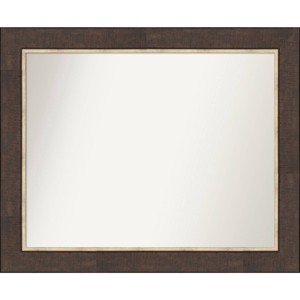 33" x 27" Non-Beveled Lined Bronze Wall Mirror - Amanti Art: Modern Rectangle, Polystyrene Frame, Wall Mounted - 1 of 4