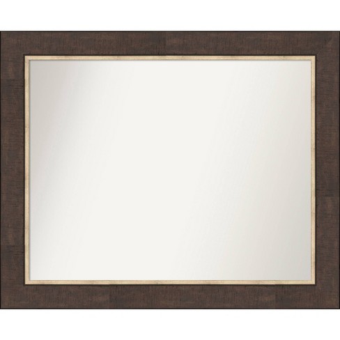 33" x 27" Non-Beveled Lined Bronze Wall Mirror - Amanti Art: Modern Rectangle, Polystyrene Frame, Wall Mounted - image 1 of 4