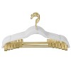 Simplify 6pk Velvet Suit Hanger with Shiny Gold Clips White - 3 of 4