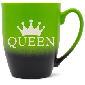 100 North Crown Royalty 10 Ounce Green and Black Two Toned Ombre, Comfortably Fits Your Hands, Ceramic Tea Coffee Cup Mug, Queen - 1 of 1