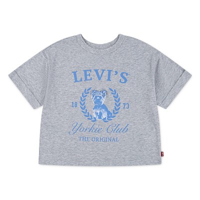 Levi's® Girls' Short Sleeve Roll Cuff T-Shirt - Heather Gray