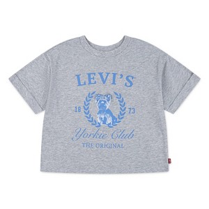 Levi's® Girls' Short Sleeve Roll Cuff T-Shirt - Heather Gray - 1 of 3