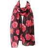 Wrapables Lightweight Poppy Floral Print Long Scarf, Black - 4 of 4