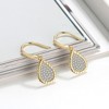 Teardrop Dangle Hook Earrings for Women Pave Cz Sterling Silver Ginger Lyne Collection - 2 of 4