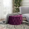 NicBex Ottoman Foot Rest with Buttons Stylish Footstools and Ottomans Round Upholstered Velvet Ottoman for Bedroom, Living Room - 3 of 4