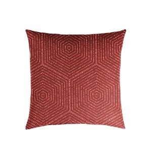 20" Sunbrella Outdoor Throw Pillow Red: UV & Weather-Resistant, Geometric Pattern, Acrylic Fabric with Polyester Fill - 1 of 3