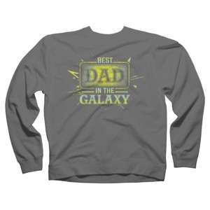 Adult Design By Humans Best Dad In Galaxy Badge By AmusingDesignCo Sweatshirt - 1 of 2