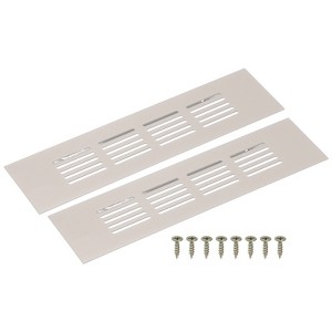Unique Bargains Aluminum Alloy Cabinet Wardrobe Shoe Closet Rectangle Louvered Ventilation Grilles 2 Pcs - 1 of 4