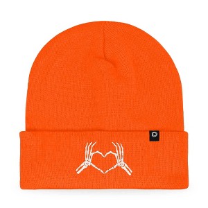 Dalix Heart of Bones Embroidered Beanie Skeleton Warm Winter Knit Hat for Women - 1 of 4