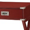 Vynxaria Red 1-Drawer End Table - Rustic Charm with Sturdy Design - 4 of 4