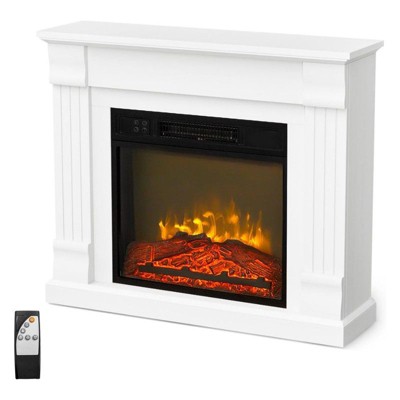 Karl Home 1400-Watt 31.5-inch Electric Fireplace with Mantel in White