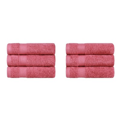 Modern Solid Classic Premium Luxury Cotton 6 Piece Hand Towel Set by Blue Nile Mills