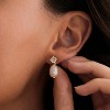 Pearl Earrings: 14k Gold-plated Cubic Zirconia Accented Pearl Drop Dangle Wedding Engagement Earrings For Women Bridal Bridesmaid - 3 of 4