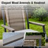 Captiva Designs 2pc Patio Rattan Backrest Metal Bar Swivel Chair with Wood-look Armrest and Gray Thickened Cushion - 3 of 4