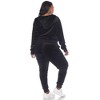 Women's Plus Size 2 Piece Velour Tracksuit Set - White Mark - 2 of 4