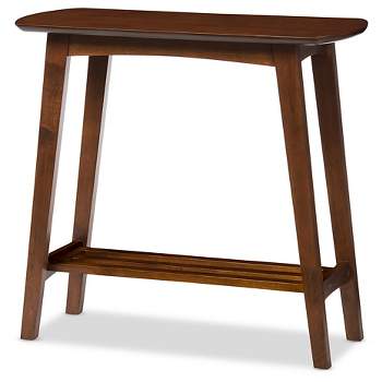 Sacramento Mid-century Modern Scandinavian Style Console Table - Dark Walnut - Baxton Studio