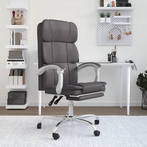 CLIHOME Faux Leather Desk Chair Adjustable Height,Ergonomic High Back Computer Chair with Lumbar Support & Footrest for Home and Office - 1 of 4