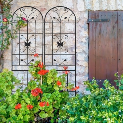 2 Pack Metal Garden Trellis, 86" X 40" Garden Trellis Modern For Climbing Plants Flower Support, Garden Trellis Climbing Plants-Cuddlewood