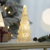 Whisen 3.5x3.5x8.3" Glass Cone Tree W/Light, 3 Pack, Christmas Decoration - Cream - 3 of 4