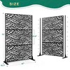 TUYOHW Metal Privacy Screen Outdoor, Decorative Privacy Panels, Freestanding Privacy Screen for Patio, Garden, Pool (White Square) - 2 of 4