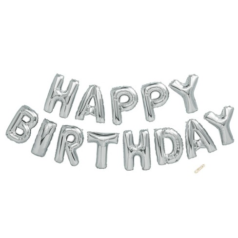 Happy Birthday Foil Balloon Silver Spritz Target