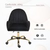 CAVINAS Velvet Home Office Desk Chair with Wheels, Flannel Adjustable Office Chairs with Gold Base, Swivel Desk Chair Comfy with Side Arms - 4 of 4