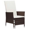 vidaXL 2 Piece Patio Lounge Set with Cushions Poly Rattan Brown - 2 of 4