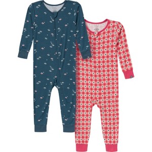 Modern Moments™ by Gerber Baby and Toddler Neutral 2-Pack Tight Fitting Footless Pajamas - 1 of 4
