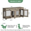 Dog Crate Furniture with Storage, Indoor Wooden Dog Kennels, with Drawers and Dividers, Double Dog Crate Furniture, Side Table Dog Crates - 2 of 4