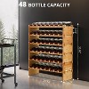 4 Tier Stackable Modular Wine Racks, 36 Bottles Wooden Wine Holder Display Shelves, Bamboo Wine Display Shelves, Wobble-Free Wine Holder - 2 of 4