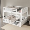 TIRAMISUBEST Twin XL/ Full XL/ Queen over Queen Size Kids Bunk Bed Frame with Pegboard Storage Box and Built-in Bookshelf - 3 of 4