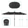 Sonkuki 13 x 7.2ft Solar-Powered Double-Sided Patio Umbrella with Large Canopy Outdoor Table Umbrella for Garden, deck and pool - 3 of 4