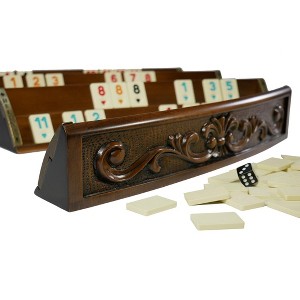 WorldWise Imports Rummy Set - Engraved Curved Rack Rummy Game Set - 1 of 3