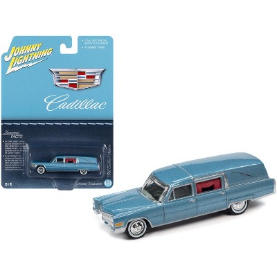 1966 Cadillac Hearse Light Blue Metallic "Special Edition" 1/64 Diecast Model Car by Johnny Lightning