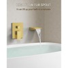 CRANACH Single-Handle 2-Spray Tub and Shower Faucet with Waterfall Bathtub Faucet in Brushed Gold (Valve Included) - image 3 of 4