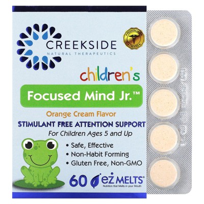 Creekside Naturals Focused Mind Jr., Focus and Memory Support for Children, Pediatrician Formulated, Stimulant Free Attention Support with Inositol,
