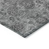 Gray Silver And Charcoal Floral Washable Indoor Outdoor Area Rug - 4 of 4