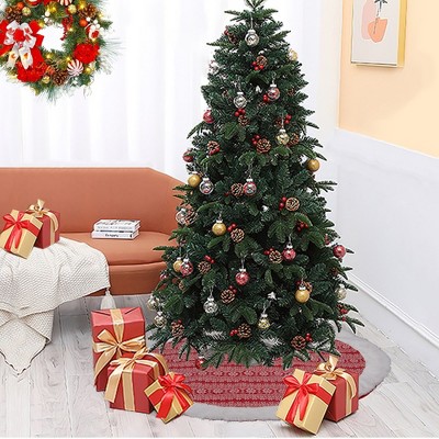 48-Inch Red and White Christmas Tree Skirt with Snowflake Pattern