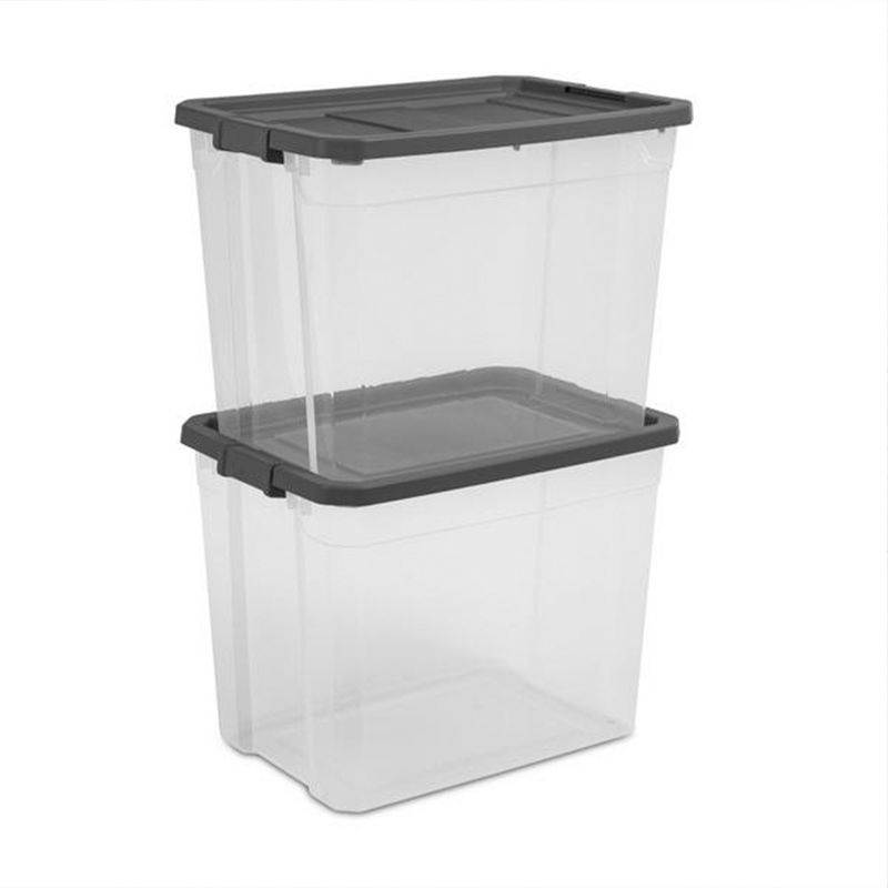 Sterilite 108 Qt. Clear Stacker Storage Container Tote w/ Latching Lid, 5 of 7