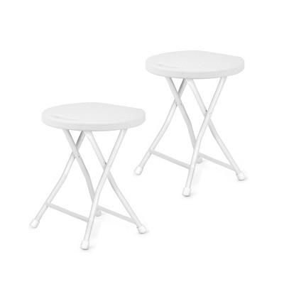 Folding Stool, Backless 18-Inch Stool, Portable with Handle, Foldable Bar Stool, Anti-Slip Feet, 600Lbs Capacity, for Bar Stools Kitchen Home Indoor