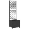 vidaXL Garden Planter with Trellis Black 15.7"x15.7"x53.5" PP - 2 of 4