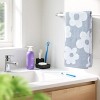 2-Piece Bathroom Floral Pattern Hand Towel Set for Guest Rooms and Kitchen Decor-Blue - 3 of 4