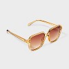 Women's Shiny Plastic Square Sunglasses with Gradient Lenses - Universal Thread™ Yellow - 2 of 4